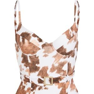 Weworewhat Danielle One-piece in Cow Print, Size XL